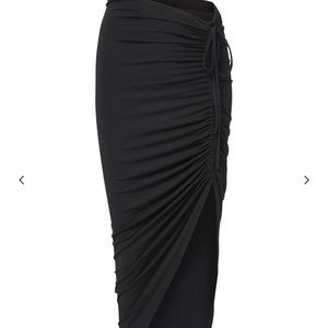 Veronica Beard Ari Ruched Drawstring Silk Midi Skirt Size 10